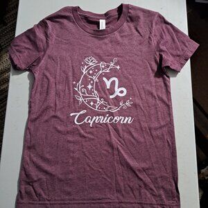 Bella+Canvas kids Graphic Tee T Shirt Capricorn Print Short Sleeve Size M 10-12